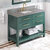 Jeffrey Alexander 48'' W Forest Green Wavecrest Single Vanity Cabinet Base with Steel Grey Cultured Marble Vanity Top and Undermount Rectangle Bowl