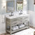 Jeffrey Alexander Wavecrest 60'' W Weathered Grey Double Bowl Vanity with White Carrara Marble Vanity Top and Two Undermount Rectangle Bowls
