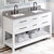 Jeffrey Alexander 60'' W White Wavecrest Double Vanity Cabinet Base with Steel Grey Cultured Marble Vanity Top and Two Undermount Rectangle Bowls