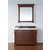 James Martin Furniture Brookfield 48'' Warm Cherry w/ White Zeus Top Front View