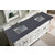 James Martin Furniture Brookfield 72'' W Bright White Double Vanity with 3cm (1-3/8'' ) Thick Charcoal Soapstone Quartz Top