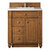 James Martin Furniture Bristol 30'' Single Vanity in Saddle Brown w/ 3cm (1-3/8'') Thick White Zeus Quartz Top