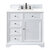 James Martin Furniture Savannah 36'' Single Vanity Cabinet in Bright White w/ 3cm (1-3/8'') Thick White Zeus Quartz Top