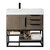 James Martin Furniture Columbia 36'' Single Vanity in Ash Gray and Matte Black with Glossy White Composite Sink Top