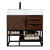 James Martin Furniture Columbia 36'' Single Vanity in Coffee Oak and Matte Black with Glossy White Composite Sink Top