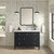 James Martin Furniture Lorelai 48'' Single Vanity, Black Onyx w/ Single Hole 3 cm (1-3/8'') Thick White Zeus Quartz Top, Backsplash, and Rectangle Undermount Sink Installed View