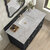 James Martin Furniture Lorelai 48'' Single Vanity, Black Onyx w/ 3 cm (1-3/8'') Thick Victorian Silver Quartz Top and Rectangle Undermount Sink Overhead Top View