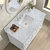 James Martin Furniture Lorelai 48'' Single Vanity, Bright White w/ 3 cm (1-3/8'') Thick Carrara White Marble Top and Rectangle Undermount Sink Overhead Top View