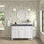 James Martin Furniture Lorelai 48'' Single Vanity, Bright White w/ 3 cm (1-3/8'') Thick Charcoal Soapstone Quartz Top and Rectangle Undermount Sink Installed View