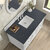 James Martin Furniture Lorelai 48'' Single Vanity, Bright White w/ 3 cm (1-3/8'') Thick Charcoal Soapstone Quartz Top and Rectangle Undermount Sink Overhead Top View