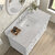 James Martin Furniture Lorelai 48'' Single Vanity, Bright White w/ 3 cm (1-3/8'') Thick Eternal Jasmine Pearl Quartz Top and Rectangle Undermount Sink Overhead Top View