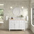 James Martin Furniture Lorelai 48'' Single Vanity, Bright White w/ 3 cm (1-3/8'') Thick Eternal Marfil Quartz Top and Rectangle Undermount Sink Installed View