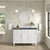James Martin Furniture Lorelai 48'' Single Vanity, Bright White w/ 3 cm (1-3/8'') Thick Parisien Blue Quartz Top and Rectangle Undermount Sink Installed View