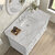 James Martin Furniture Lorelai 48'' Single Vanity, Bright White w/ 3 cm (1-3/8'') Thick Victorian Silver Quartz Top and Rectangle Undermount Sink Overhead Top View