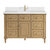 James Martin Furniture Lorelai 48'' Single Vanity, Light Natural Oak w/ Single Hole 3 cm (1-3/8'') Thick White Zeus Quartz Top, Backsplash, and Rectangle Undermount Sink Product View