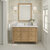 James Martin Furniture Lorelai 48'' Single Vanity, Light Natural Oak w/ Single Hole 3 cm (1-3/8'') Thick White Zeus Quartz Top, Backsplash, and Rectangle Undermount Sink Installed View