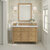 James Martin Furniture Lorelai 48'' Single Vanity, Light Natural Oak w/ 3 cm (1-3/8'') Thick Arctic Fall Solid Surface Top and Rectangle Undermount Sink Installed View