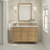 James Martin Furniture Lorelai 48'' Single Vanity, Light Natural Oak w/ 3 cm (1-3/8'') Thick Eternal Jasmine Pearl Quartz Top and Rectangle Undermount Sink Installed View