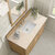 James Martin Furniture Lorelai 48'' Single Vanity, Light Natural Oak w/ 3 cm (1-3/8'') Thick Eternal Marfil Quartz Top and Rectangle Undermount Sink Overhead Top View