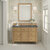 James Martin Furniture Lorelai 48'' Single Vanity, Light Natural Oak w/ 3 cm (1-3/8'') Thick Parisien Blue Quartz Top and Rectangle Undermount Sink Installed View