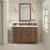 James Martin Furniture Lorelai 48'' Single Vanity, Mid-Century Walnut w/ 3 cm (1-3/8'') Thick Arctic Fall Solid Surface Top and Rectangle Undermount Sink Installed View