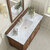 James Martin Furniture Lorelai 48'' Single Vanity, Mid-Century Walnut w/ 3 cm (1-3/8'') Thick Carrara White Marble Top and Rectangle Undermount Sink Overhead Top View