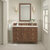 James Martin Furniture Lorelai 48'' Single Vanity, Mid-Century Walnut w/ 3 cm (1-3/8'') Thick Eternal Marfil Quartz Top and Rectangle Undermount Sink Installed View