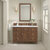 James Martin Furniture Lorelai 48'' Single Vanity, Mid-Century Walnut w/ 3 cm (1-3/8'') Thick Eternal Noctis Quartz Top and Rectangle Undermount Sink Installed View