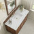 James Martin Furniture Lorelai 48'' Single Vanity, Mid-Century Walnut w/ 3 cm (1-3/8'') Thick Eternal Noctis Quartz Top and Rectangle Undermount Sink Overhead Top View