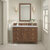 James Martin Furniture Lorelai 48'' Single Vanity, Mid-Century Walnut w/ 3 cm (1-3/8'') Thick Victorian Silver Quartz Top and Rectangle Undermount Sink Installed View