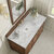 James Martin Furniture Lorelai 48'' Single Vanity, Mid-Century Walnut w/ 3 cm (1-3/8'') Thick Victorian Silver Quartz Top and Rectangle Undermount Sink Overhead Top View