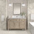 James Martin Furniture Lorelai 48'' Single Vanity, Whitewashed Oak w/ Single Hole 3 cm (1-3/8'') Thick White Zeus Quartz Top, Backsplash, and Rectangle Undermount Sink Installed View