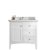 James Martin Furniture 36" Bright White w/ Arctic Fall Top Front Product View