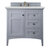 James Martin Furniture Palisades 36'' Single Vanity in Silver Gray with 3cm (1-3/8'' ) Thick Ethereal Noctis Quartz Top and Rectangle Undermount Sink