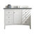 James Martin Furniture Palisades 48'' Single Vanity in Bright  White with 3cm (1-3/8'' ) Thick Cala Blue Quartz Top and Rectangle Undermount Sink