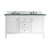 James Martin Furniture Palisades 60'' Double Vanity in Bright White with 3cm (1-3/8'' ) Thick Cala Blue Quartz Top and Rectangle Undermount Sinks