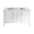 James Martin Furniture Palisades 60'' Double Vanity in Bright White with 3cm (1-3/8'' ) Thick Ethereal Noctis Quartz Top and Rectangle Undermount Sinks