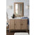 James Martin Furniture Portland 48'' Whitewashed Walnut w/ White Zeus Top Front View