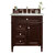 James Martin Furniture Brittany 30'' Single Vanity in Burnished Mahogany w/ 3cm (1-3/8'') Thick White Zeus Quartz Top