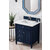 James Martin Furniture Brittany 30'' Victory Blue w/ White Zeus Top Angle View