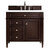 James Martin Furniture Brittany 36'' Burnished Mahogany Single Vanity w/ 3cm (1-3/8'') Thick White Zeus Quartz Top