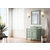 James Martin Furniture Brittany 36'' Sage Green w/ White Zeus Top Angle View