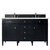 James Martin Furniture Brittany 60'' Double Vanity in Black Onyx with 3cm (1-3/8'' ) Thick Ethereal Noctis Quartz Top and Rectangle Undermount Sinks