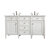 James Martin Furniture Brittany 60'' Double Vanity in Bright White with 3cm (1-3/8'' ) Thick Ethereal Noctis Quartz Top and Rectangle Undermount Sinks