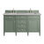 James Martin Furniture Brittany 60'' Double Vanity in Smokey Celadon with 3cm (1-3/8'' ) Thick Eternal Serena Top and Rectangle Undermount Sinks