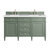 James Martin Furniture Brittany 60'' Double Vanity in Smokey Celadon with 3cm (1-3/8'' ) Thick White Zeus Top and Rectangle Undermount Sinks
