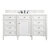 James Martin Furniture Brittany 60'' Bright White Single Vanity w/ 3cm (1-3/8'') Thick White Zeus Quartz Top