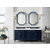 James Martin Furniture Brittany 72'' Victory Blue w/ White Zeus Top Front View