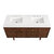 James Martin Furniture Amberly 60'' Double Vanity in Mid-Century Walnut with 3cm (1-3/8'') Thick White Zeus Top and Rectangle Undermount Sinks