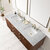 James Martin Furniture Amberly 72'' Double Vanity in Mid-Century Walnut with 3cm (1-3/8'') Thick Carrara Marble Top and Rectangle Undermount Sinks